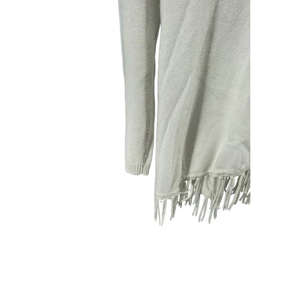 Freshman White Open Front Fringed Cardigan Sweater Women's Size Large 12/14 - Picture 3 of 6